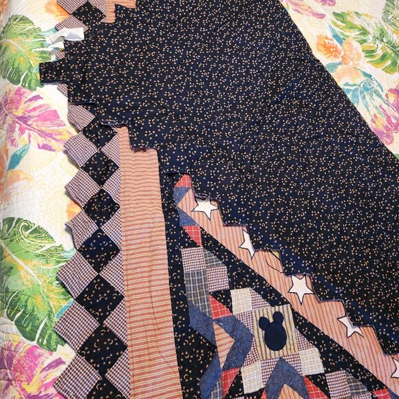 VTG Disney Mickey Minnie Mouse Cotton Patchwork Quilt Wallhanger - Picture 8 of 11